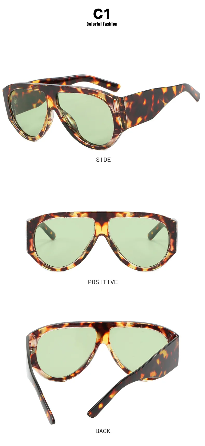 Übergroße Piloten-Sonnenbrille für Damen, Modisch 2026, Luxuriöser Großer Rahmen, Einteilige Verlaufsgläser, Retro-Klassiker mit Dicken Gläsern – Detail 4