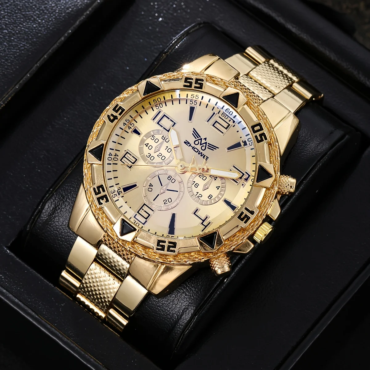 Steel strap watch, retro silver real calendar square watch, high-end men's and women's gold brick quartz watch view 4