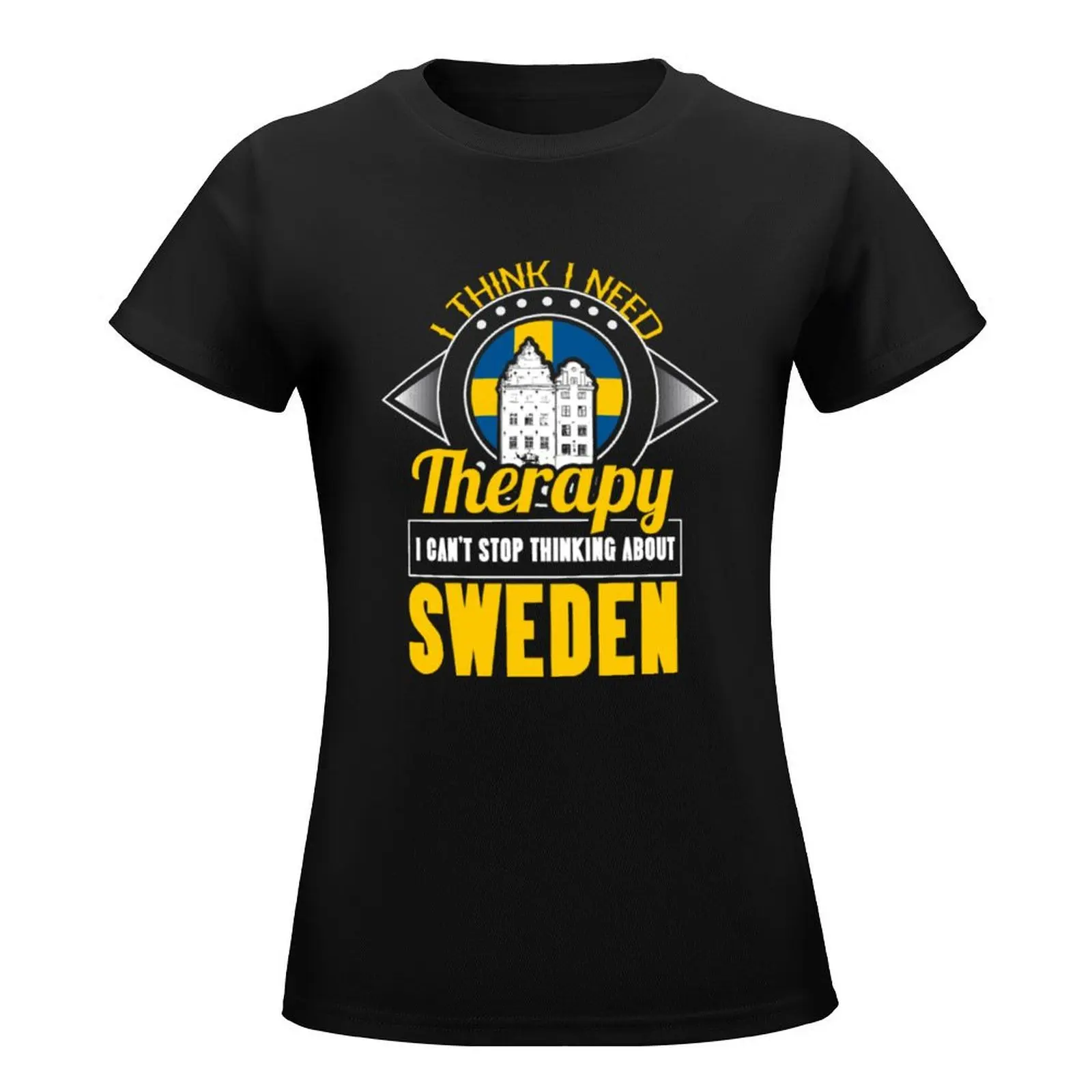 Sweden Stockholm Europe Therapy T-Shirt oversized hippie clothes anime clothes summer tops graphic t-shirts for Women