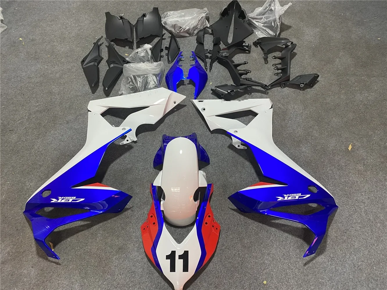 

Motorcycle Fairing Kit fits the CBR650R 2019 2020 2021 2022 2023 CBR650 19 2021 22 23 Body fairing White Blue Motorcycle shell