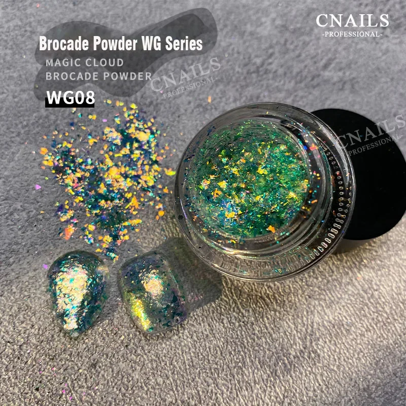 CNails 0.3 g/scatola polvere per unghie Glitter Magic paillettes Flakes Shiny Sparkling Brocade Powder per Manicure Pigment Nail Art Decoration