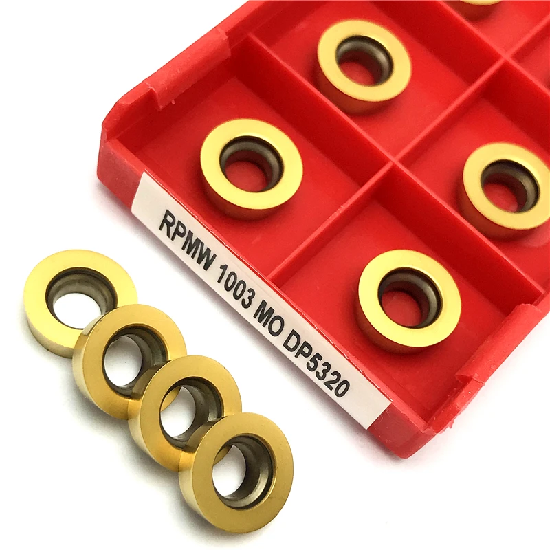 เม็ดมีดกลึงแบบเปลี่ยนได้ RPMW1003 RPMT1204 DP5320 คุณภาพสูง สำหรับเครื่องกลึง CNC ตัดเหล็ก
