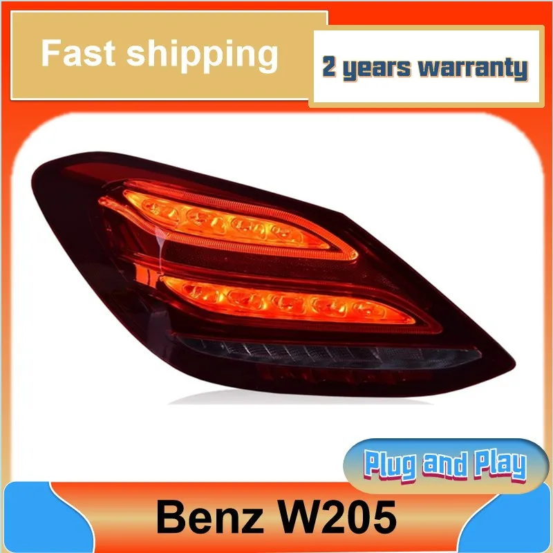 Car Styling for Mercedes-Benz W205 Taillights C180 C200 C260 C280 C300 C Class Tail Lights Rear DRL Fog Brake Turn Signal Revers