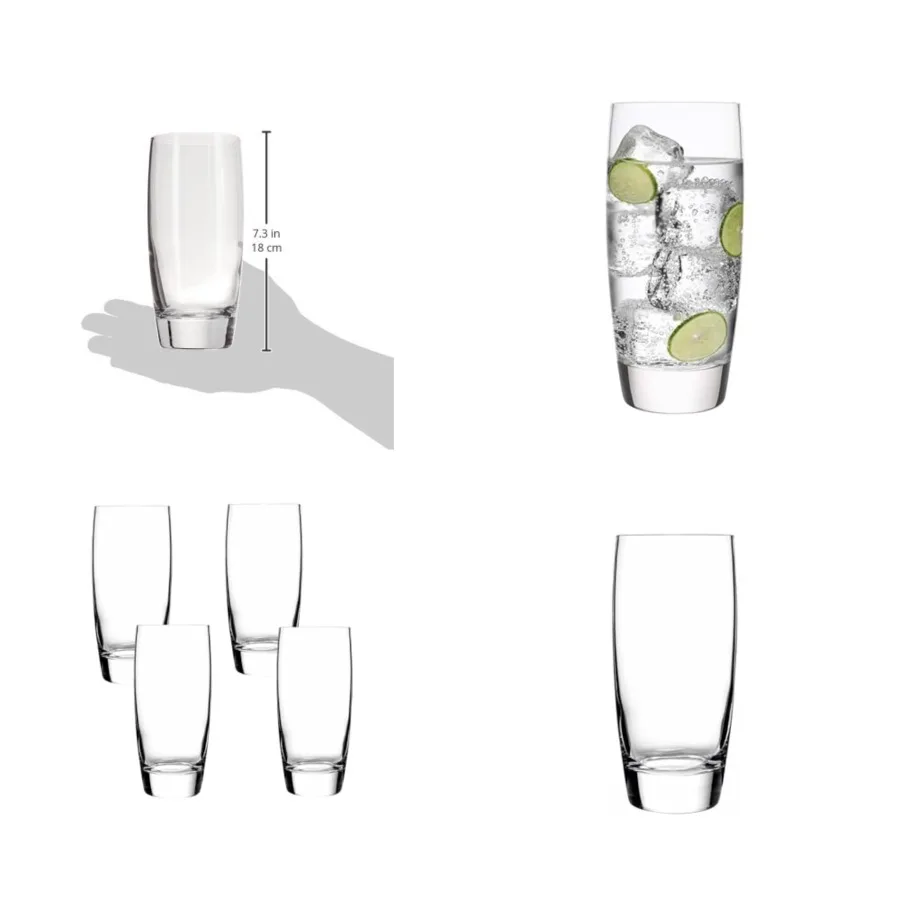 

Michelangelo 20 oz Beverage Glasses - Large Capacity, Crystal-Clear Design - Fine Laser-Cut Rims, Ideal for Various Beverages,