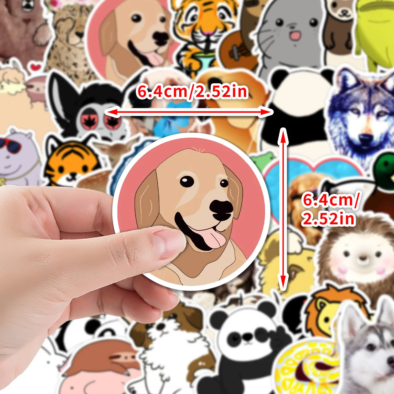 

10/30/50PCS Cartoon Cute Animal Puppy Tiger Panda Graffiti Sticker Waterproof Decorative Water Cup Laptop Suitcase Desk Bike