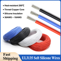 1m ~ 20m UL3135 Silicone Wire 30/28/26/24/22/20/18/16/14/12/10 AWG Soft High Temperature Resistant Cable Car Battery Automotive