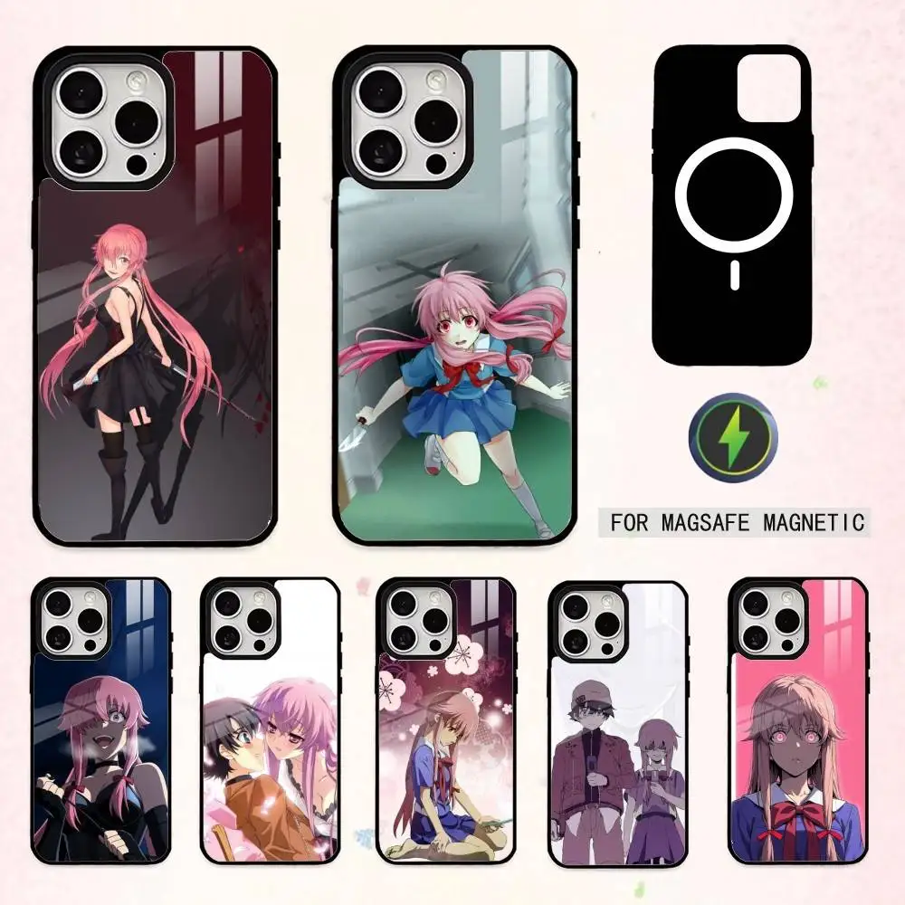 

Yandere Future D-Diary Phone Case For iPhone17,16,15,14,13,12,11 Plus,Pro Max Magnetic For Magsafe Wireless Charging