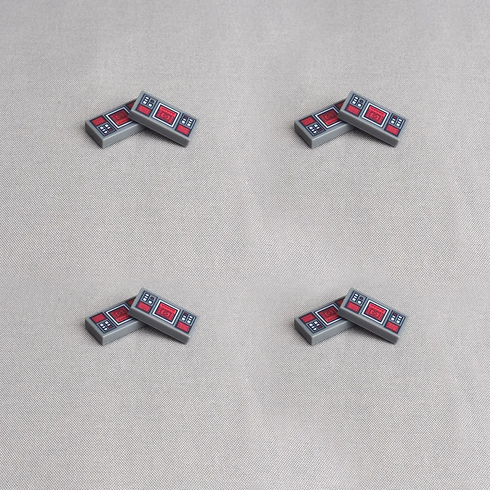 MOC 10 Uds. Parte de ladrillos impresos 3069 1X2 3069pb0777 patrón de pantalla objetivo máquina juego de bloques de construcción partículas DIY juguetes regalos para niños