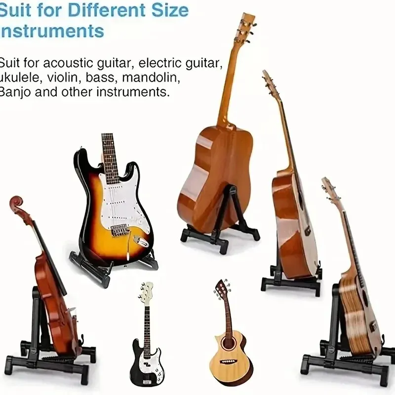 1pc Folding Guitar Stand Stand for Acoustic Guitars Electric and Bass Portable and Lightweight Easy Household Floor Stand