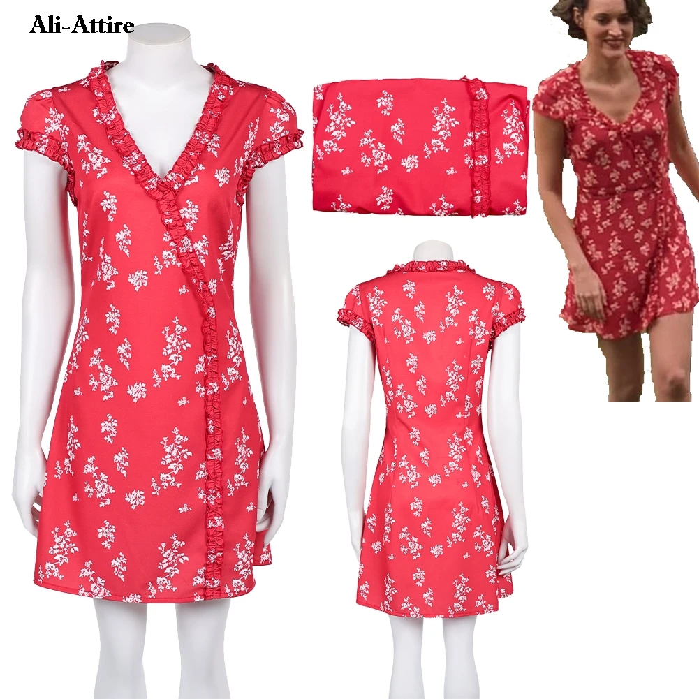 2016 التلفزيون Fleabag تأثيري Fleabag الملابس فساتين حمراء حزب تمويه لعب الأدوار هالوين زي كرنفال وتتسابق دعوى للنساء