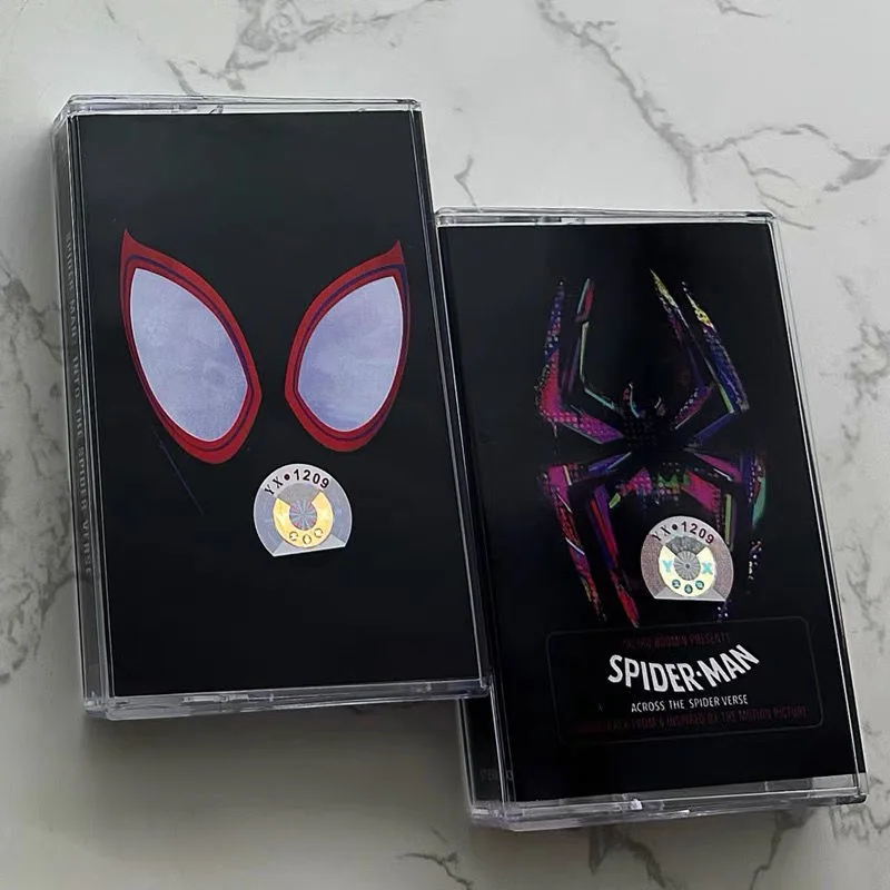 New Spider-Man Into the Spider-Verse Music Tape Gwen Miles Morales Peter Park Spiderman Cosplay Cassette Walkman Soundtracks Box