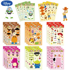 8/16/32Pcs Cute Disney Toy Story Stickers Make a Face Puzzle Sticker DIY Game Children Educational Toys Cartoon Assemble Decals