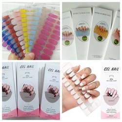20Tips Black Cat Eye Pure Color Shiny Semi-cured Long Lasting Nail Glue Art Sticker with Nail File  Nail Art UV Light Required