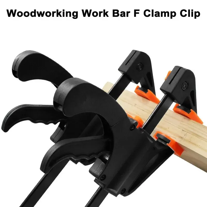 4' Woodworking Clamp Set Fixed Type Quick Ratchet Release Speed Extruded Nylon Work Bar Kit Spreader Gadgets DIY Portable