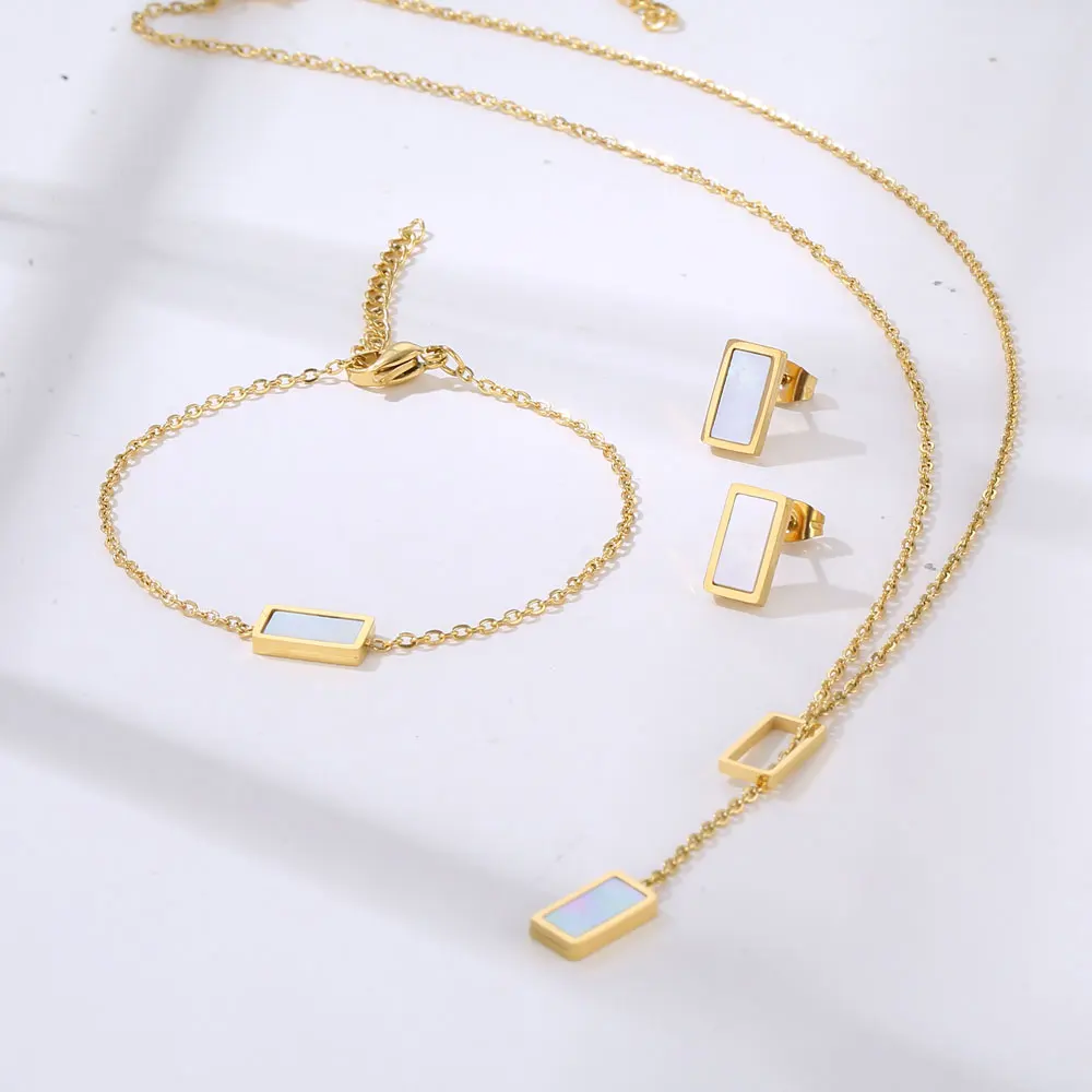 Stainless Steel Necklaces Light Luxury Elegant Delicate Geometry Pendant Charm Chain Korean Fashion Necklace For Women