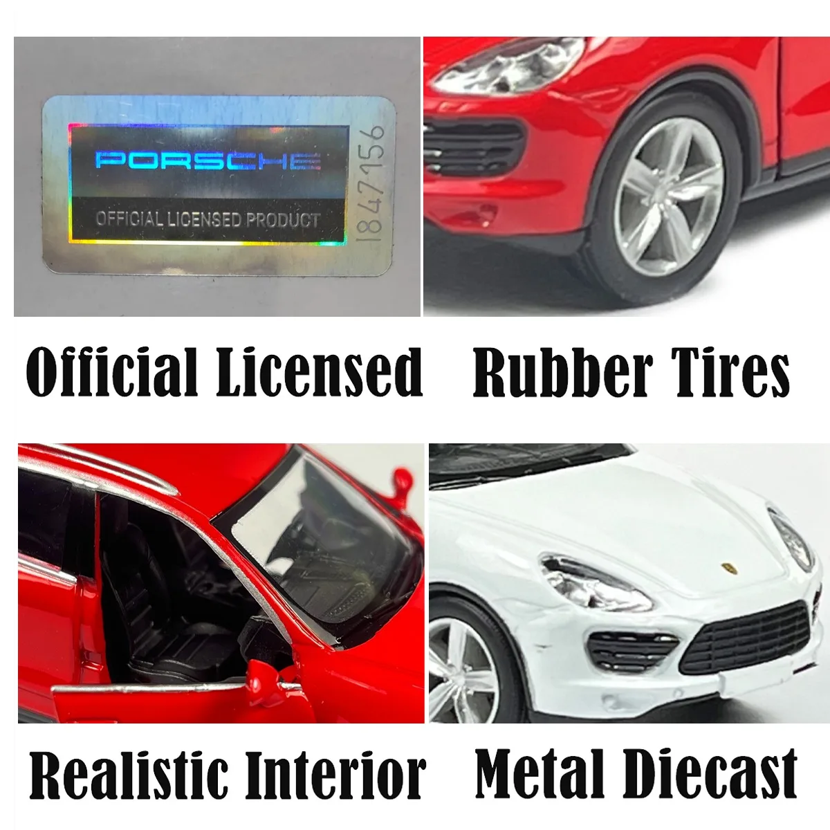 1:36 Pullback Car Model Replica Porsche Cayenne Turbo Scale Metal Diecast Miniature Art Collection Xmas Gift Boy Friend Toy