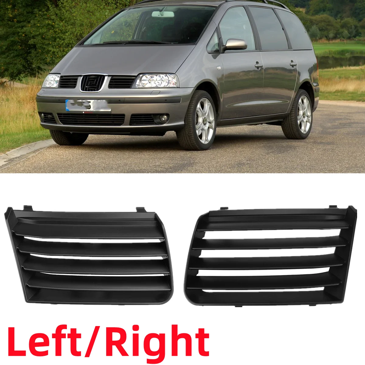 

Left/Right Front Bumper Side Grille Grill For Seat Alhambra 2001-2010 Front Upper Grille Racing Grills 7M785365401C 7M785365301C