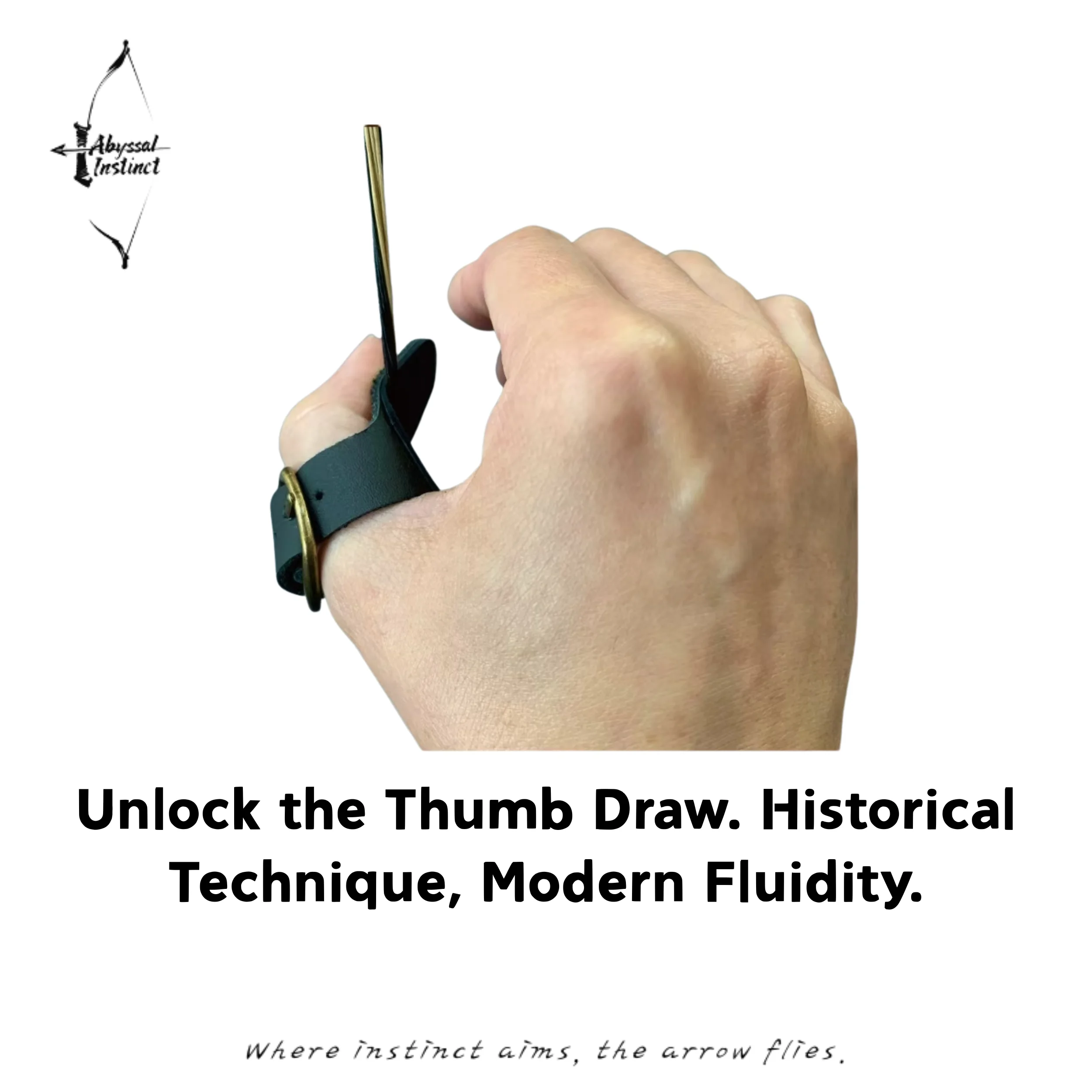 

Traditional Archery Thumb Ring for Hunting - Kangaroo Leather Release for Recurve & Asian Bows