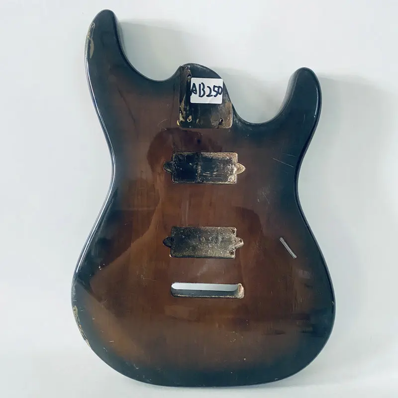 AB250 Custom Electric Guitar Body ST Guitar Custom Tremolo Model 2 Humbucker Pickups Right Hand with Wood Damages