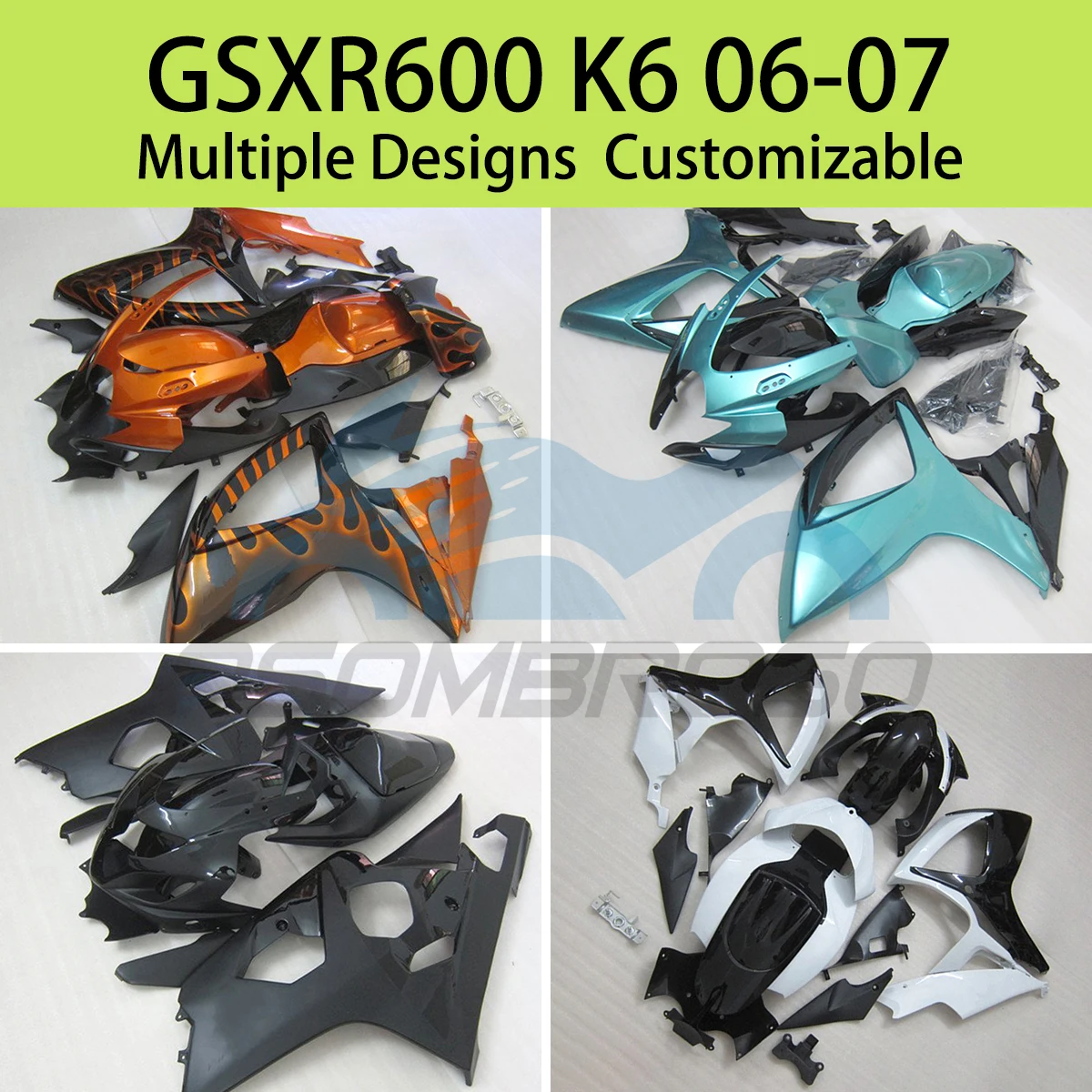 Suit GSXR600 GSXR750 2006 2007 Prime Fairing Kit for SUZUKI GSXR 600 750 06 07 Complete Body Plastics Kits Covers Fairings