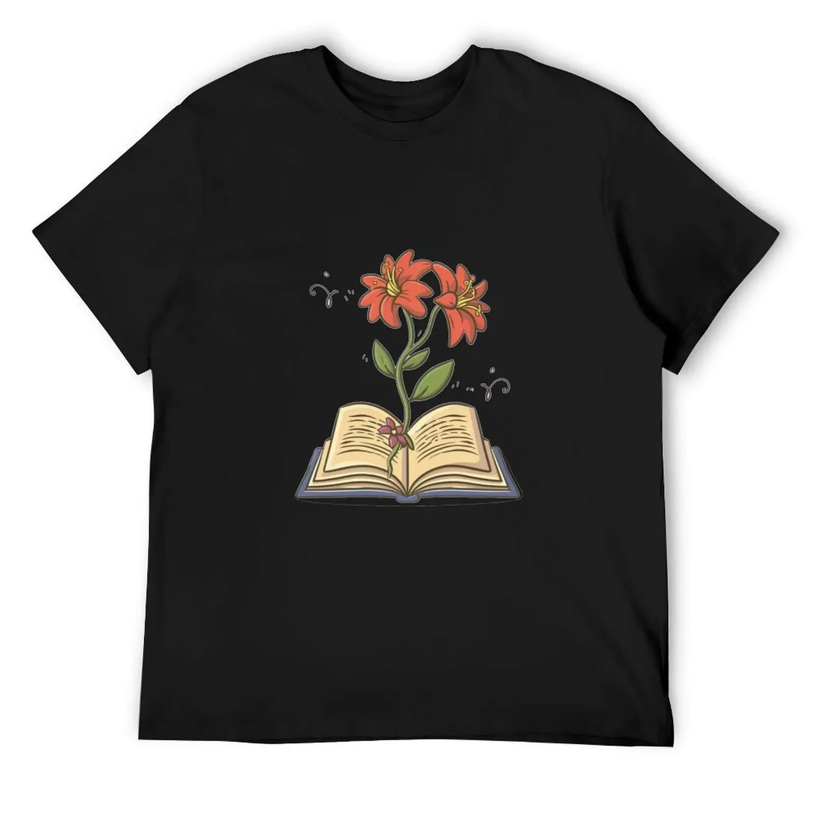 

flowers growing from book T-Shirt quick drying sublime Luxury man mens graphic t-shirts funny