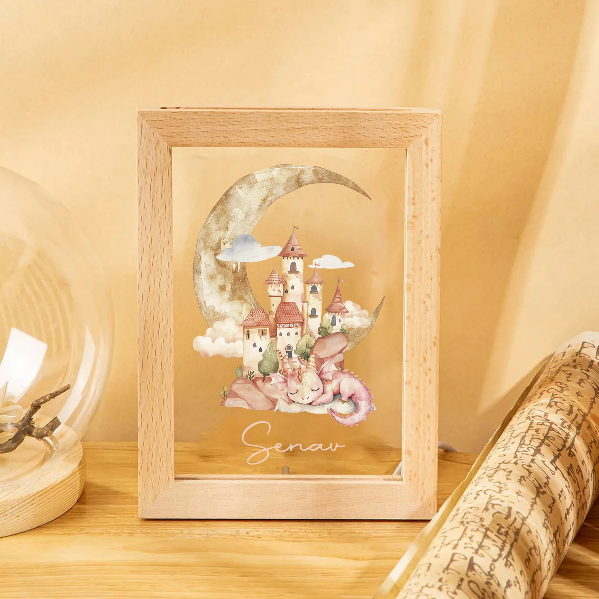 تخصيص اسم القلعة LED إطار الصورة للرؤية الليلية هدية شخصية الأسرة غرفة المعيشة غرفة نوم غرفة الطعام ديكور المنزل