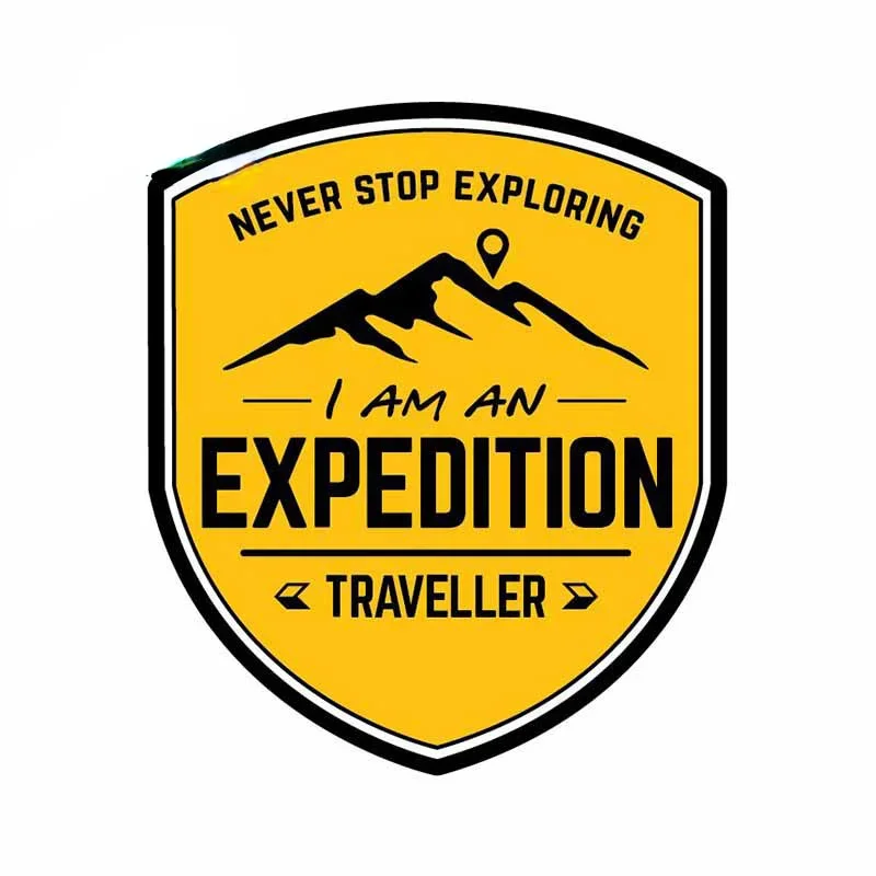 13cm Expedition Travel Never Stop Exploring Decal JDM Off-road Rear Windshield Trunk Decoration Funny Car Products Sticker PVC