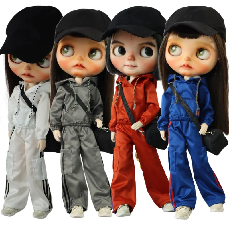 For Blythe Doll Clothes Sport Casual Coat for Ob24 Ob22 Azone Dolls Outfit Pants