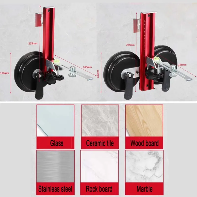 Suction Cup Type Punch-Free Wall-mounted Level Bracket, Laser Infrared Horizontal Measurement Holders