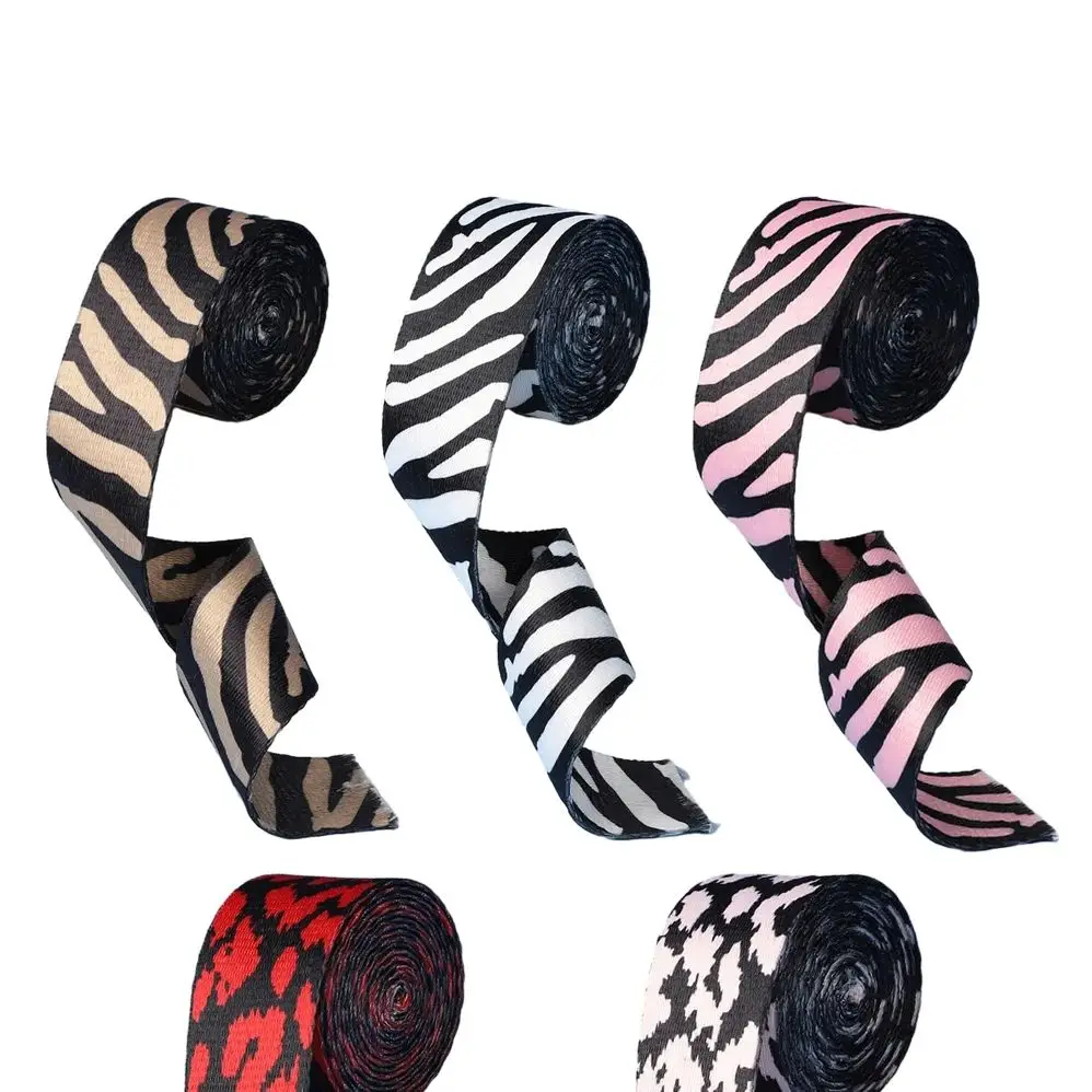 5/10/20/50Yards 50mm Nylon Webbing High-density Fabric Mutipurpose Wild Style Zebra Print Guitar Strap Sewing DIY Accessories