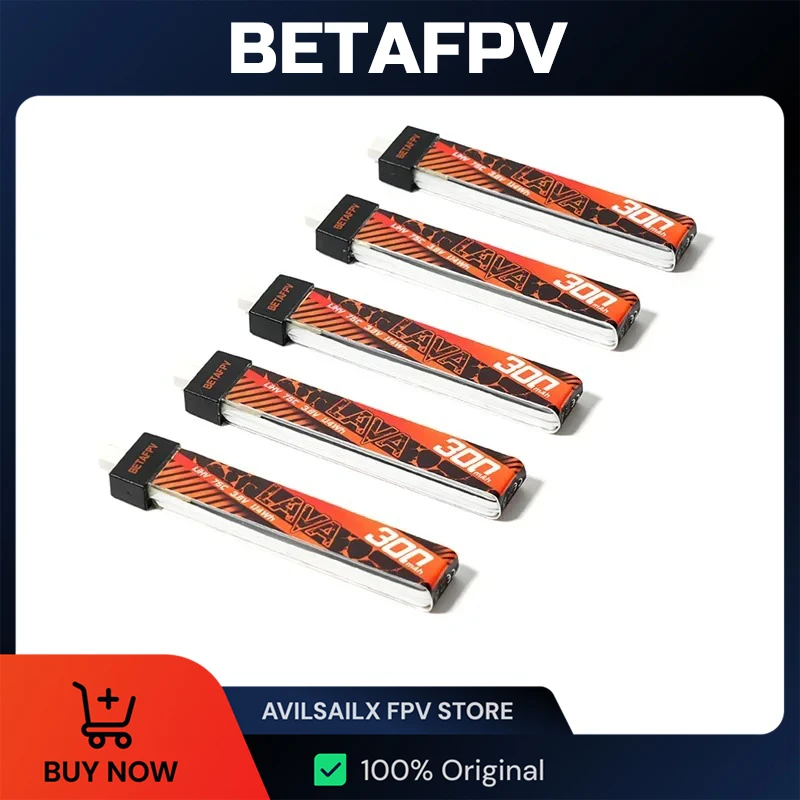 

Аккумулятор BETAFPV LAVA 1S 300 мАч 75C (5 шт./упак.) для Air65 Meteor65 Pro