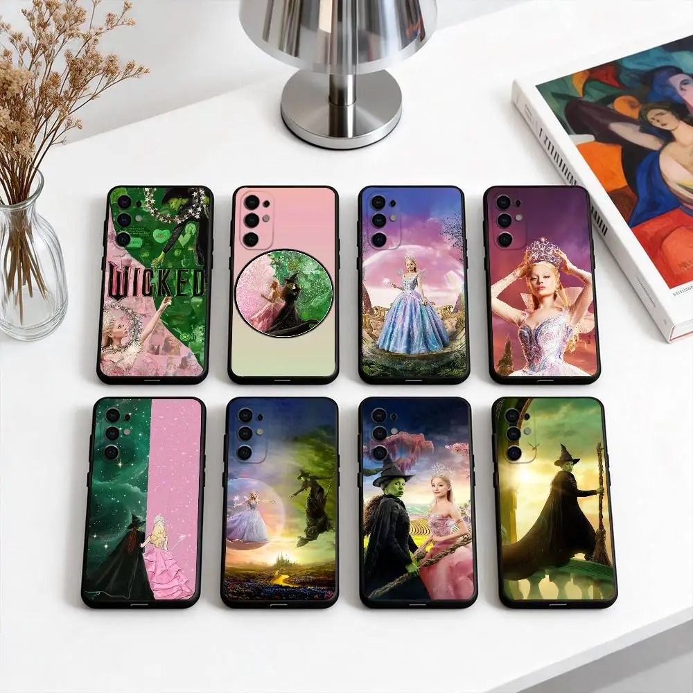 

Musical W-Wicked Pink Green Phone Case Black Silicone Soft For Samsung S25,S24,S21,S22,S23,S30,Ultra,S20,Plus,Fe,Lite