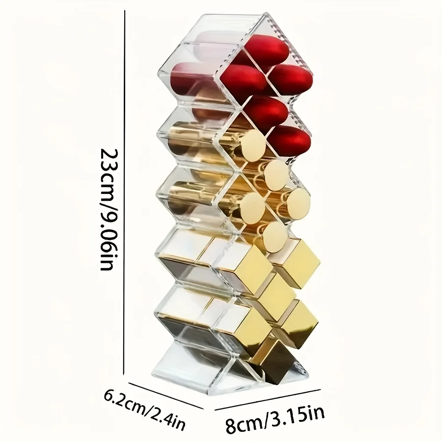 魚の形をした口紅オーガナイザー、複数の化粧品オーガナイザーを積み重ね可能、口紅16本収納可能、バレンタインデーの理想的な贈り物