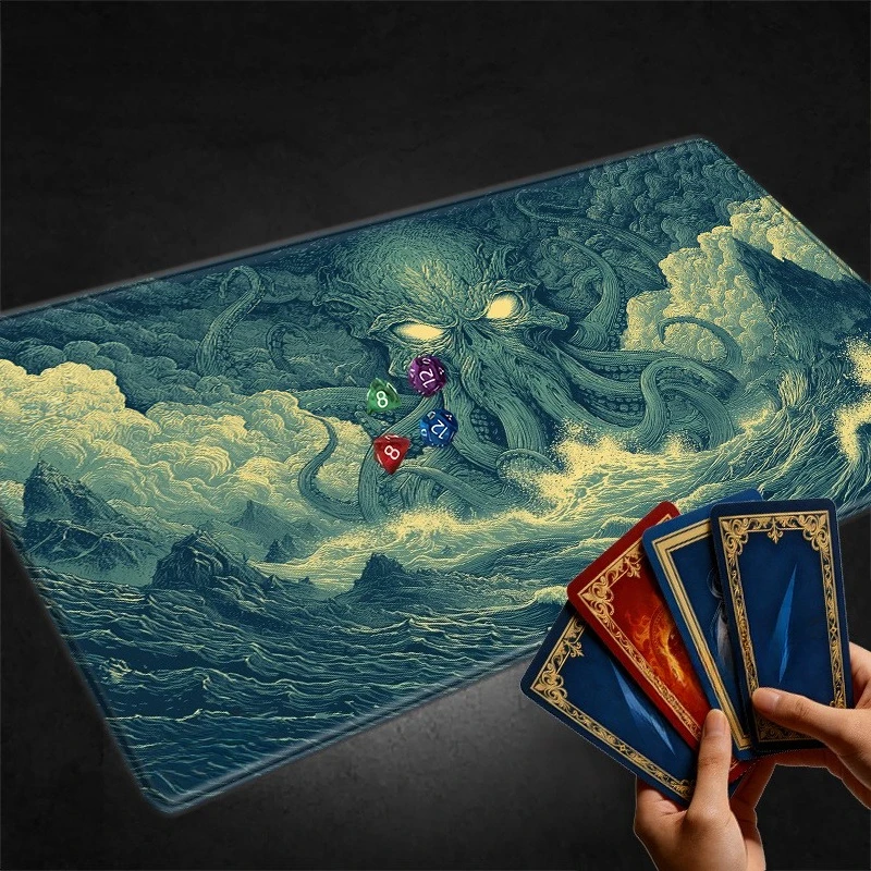 Giant Cthulhu ancient creature game mat with anti-slip feature, TCG/CCG tabletop game mat, suitable for Cthulhu Wars