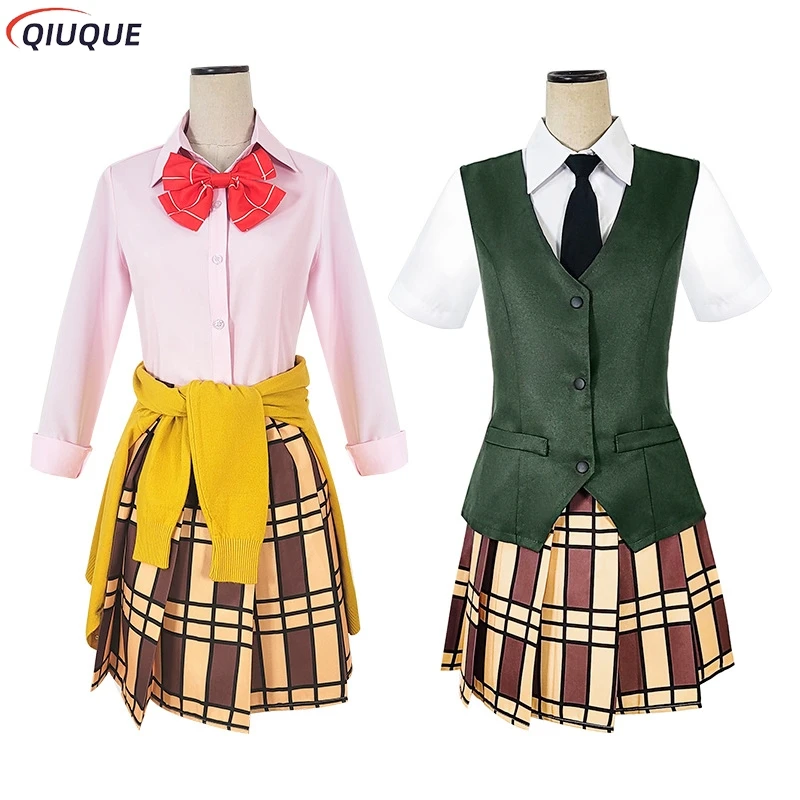 Anime Citrus Cosplay Kostüm Aihara Yuzu / Aihara Mei Uniform Outfit Frauen Mädchen Anzug Krawatte Hemd Rock Weste Strümpfe