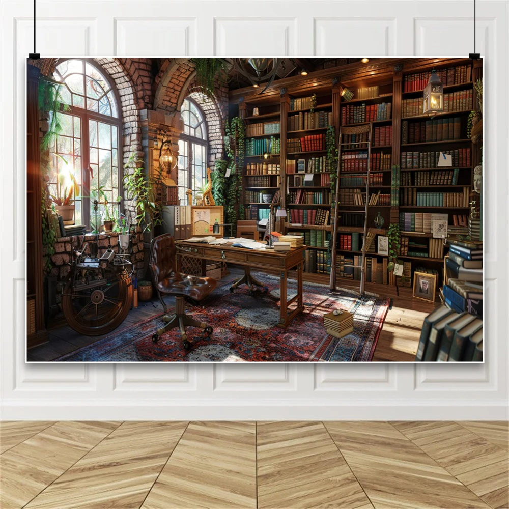 Bookstore Background For Photography Broken Desk Chair Backdrop Cloth Home Photography Accessories Maternity Portrait Photozone