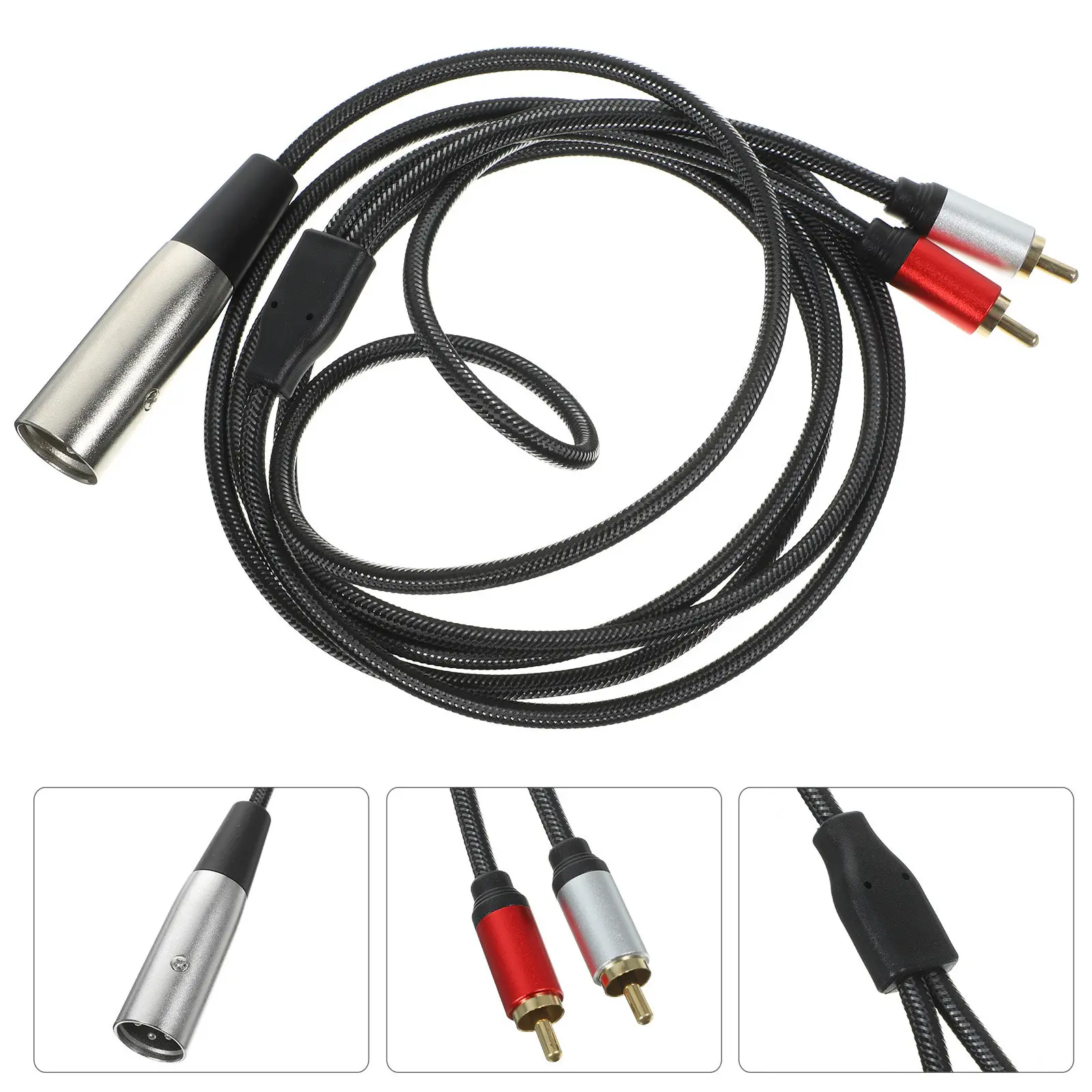 Xlr to Rca Audio Cable Strong Anti-Interference Audio Adapter Cable Microphone Cord for Amplifier Sound System Stable