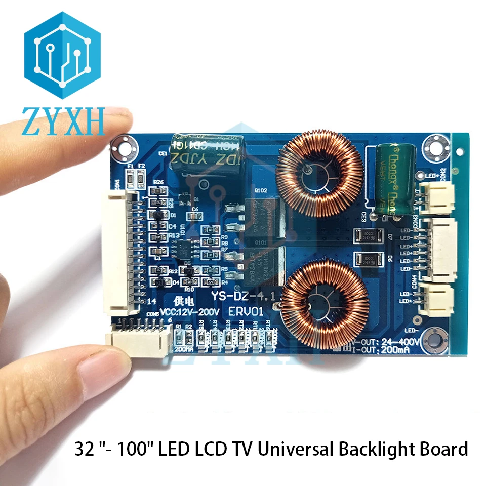 32-100 Inch LED LCD Universal TV Backlight Driver Board Constant Current Boost Step Up Adapter 12-200V to 24-400V Auto Adjustabl