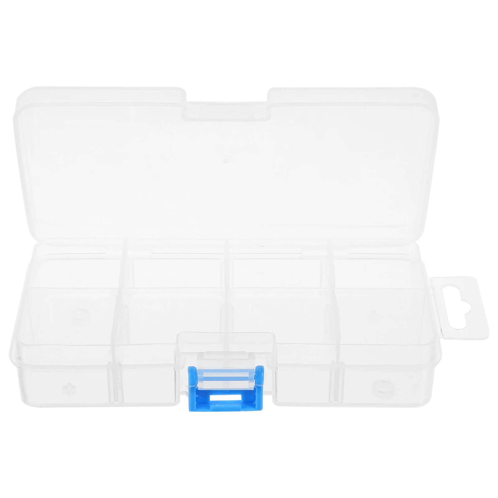 

Clear Transparent Nail Tool Storage Box Jewelry Organizer 8 Slots Desktop Holder Lightweight Sturdy Makeup Container