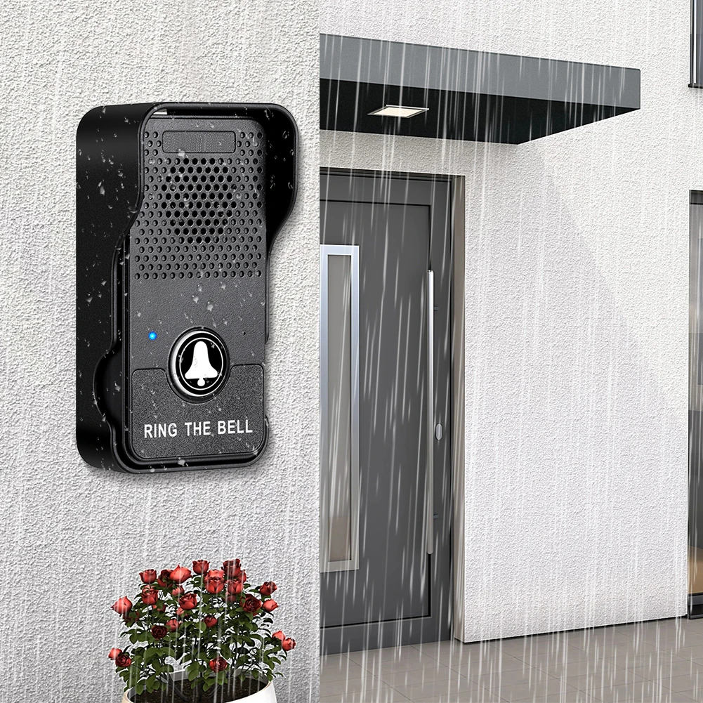 جرس الباب اللاسلكي بطارية قابلة للشحن حر اليدين كامل دوبلكس جرس الباب الداخلي مقاوم للماء شقة الاتصال الداخلي للمكتب المنزلي