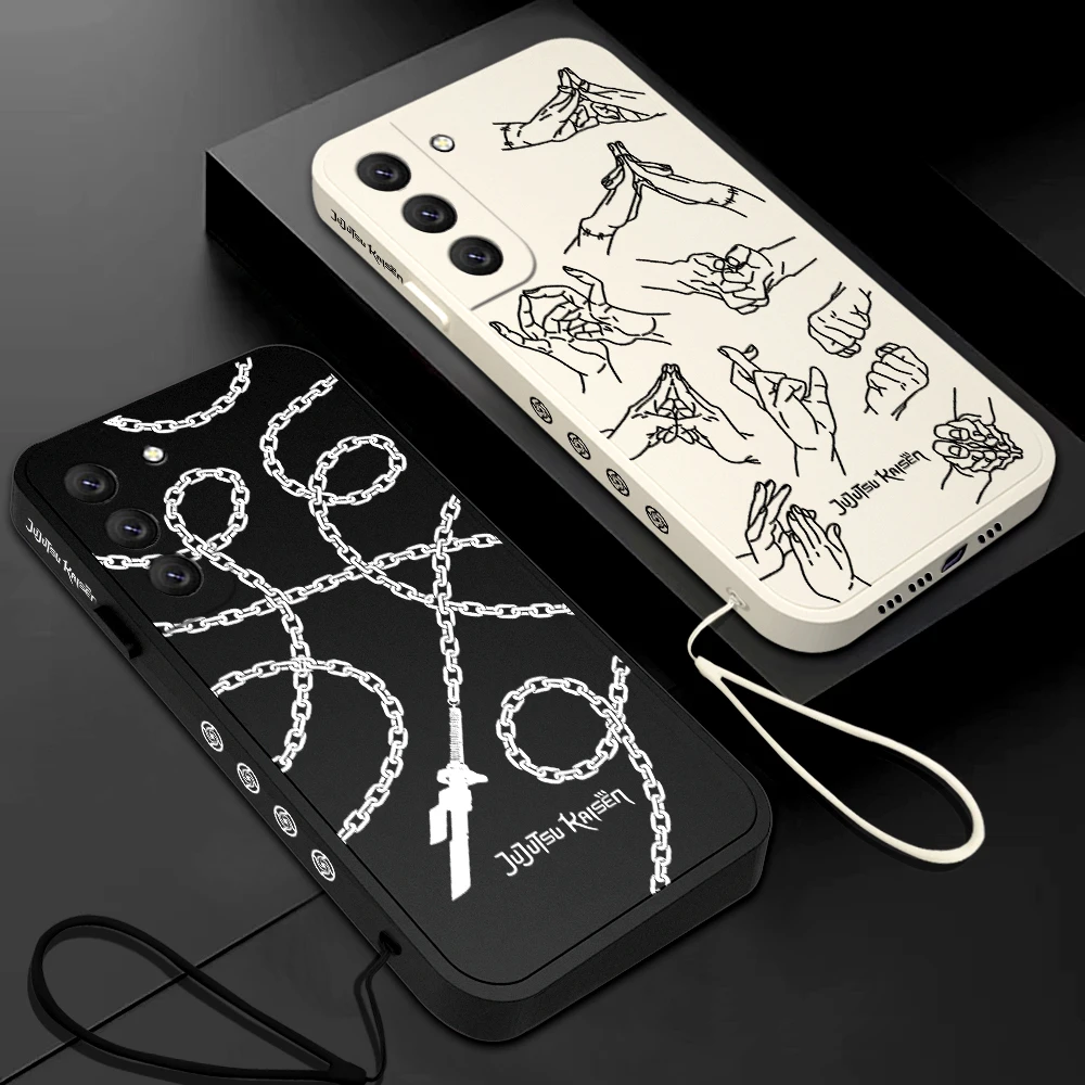 Anime Jujutsu Kaisen Case For Samsung A54 A34 A73 A53 A33 A23 A14 A13 A03 A04 A72 A52 A32 A22 A12 A71 A51 4G 5G With Hand Strap