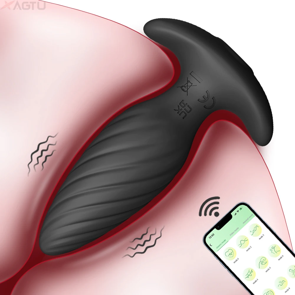 APP Bluetooth Anal Plug Vibrator untuk pria Gay Butt Plug pria pemijat prostat Masturbator barang dewasa mainan seks erotis untuk wanita