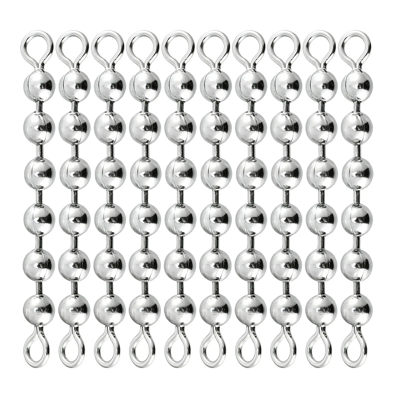 

Bead Chain Fishing 10 Piece Stainless Steel Catfish Trolling Rig 360 Degree Rotation Fishing Bead Chain Swivels for Saltwater