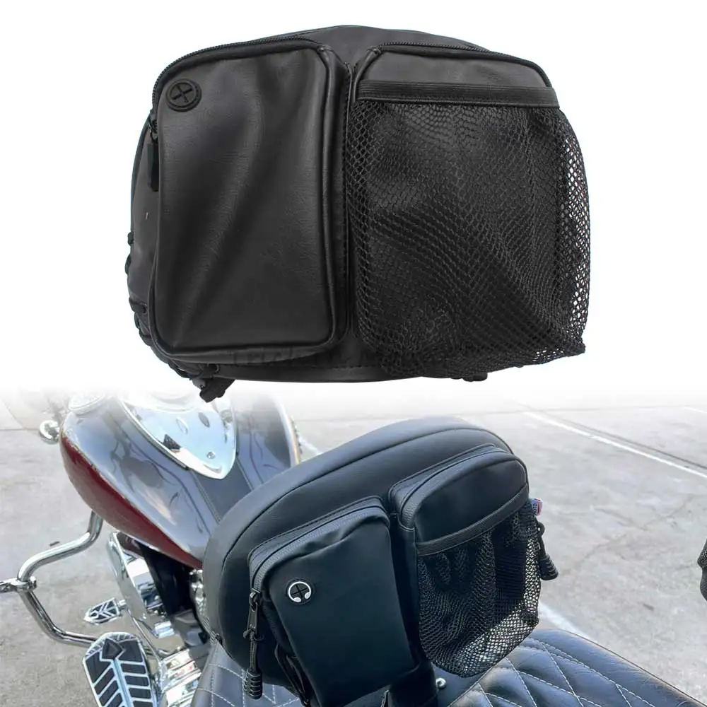 Fits For Harley Touring CVO Glide Softail Dyna Sportster 2009-2024 Motorcycle Rider Backrest Tour Pack Sissy Bar Organizer Bag