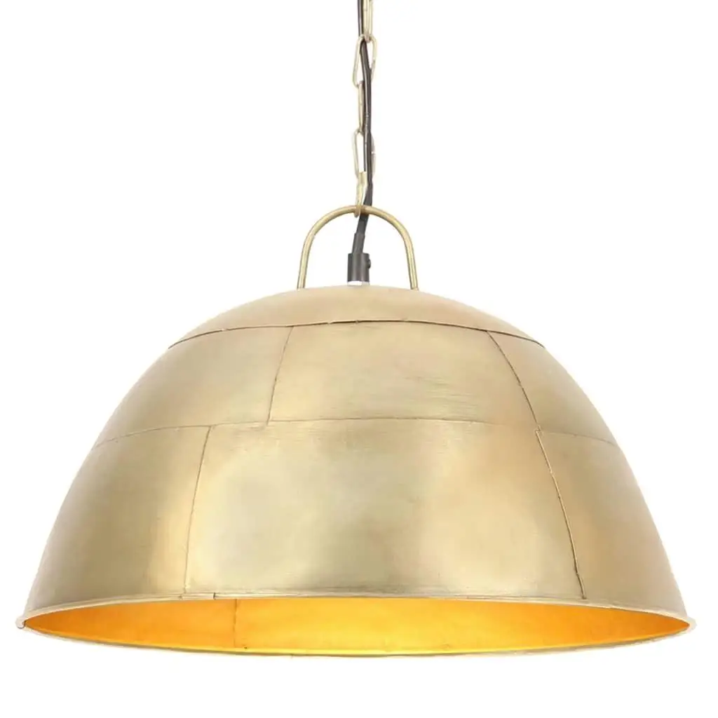 Vintage Industrial 25W Brass Round Hanging Lamp - 41cm E27 Light Fixture