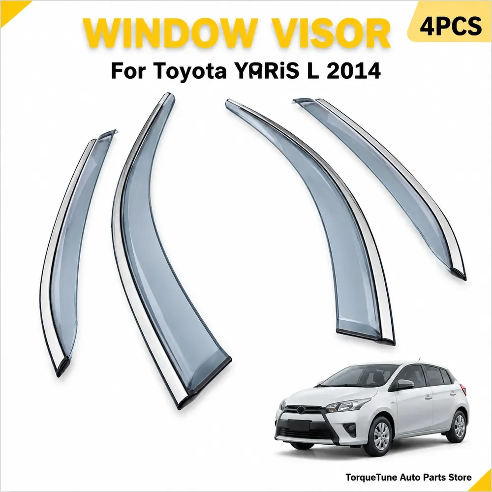 Wind Deflectors for Car Side Window Visor Vent Sun Rain Guard Premium Durable Direct Fit Auto Parts For Toyota YARiS L 2014