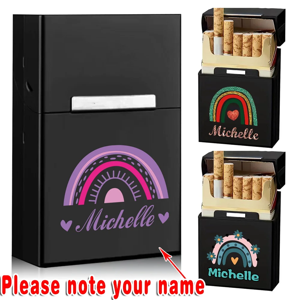 Customized Name Portable Cigarette Case Pocket Tobacco Pack Holder Aluminum Cig Protective Cover Slim Design Smoking Accessories