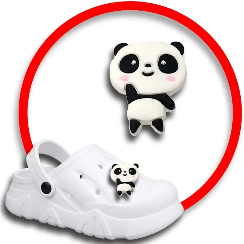 Pak pin untuk liontin Crocs aksesori sepatu Jeans dekorasi Panda sandal wanita gesper hadiah anak-anak lencana hadiah anak laki-laki perempuan