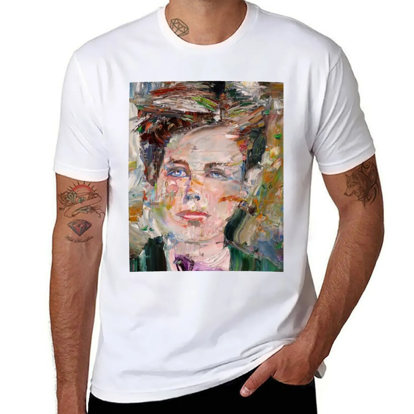 

ARTHUR RIMBAUD - oil portrait T-Shirt man t shirts graphic anime t shirts for man T-Shirt