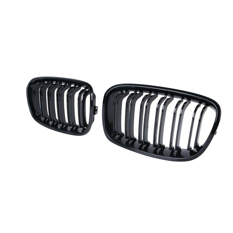 

Front Bumper Kidney Double Line Grille Sport Grille Grill Replacement For-BMW F20 F21 1 Series 2011-2014 Gloss